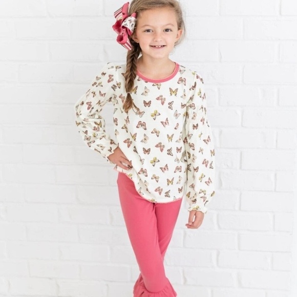 Matilda Jane Harvest Fit Jean Overalls Fall Flutter Set - Picture 12 of 13